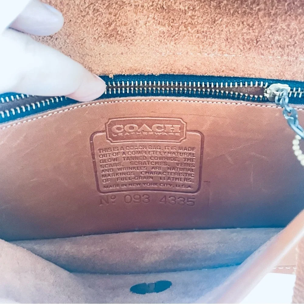 Coach Vintage Leather Tan Single Flap Crossbody Shoulder Cognac Bag - Picture 8 of 16